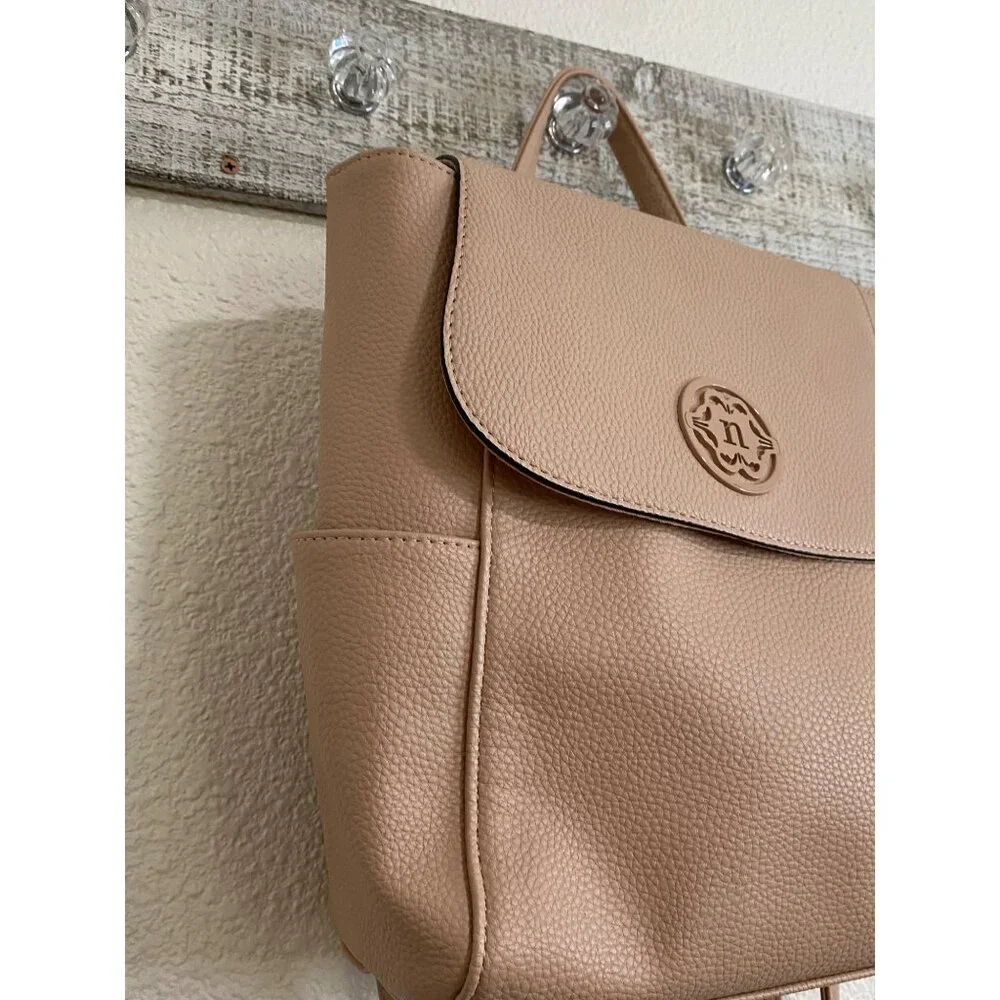 Nanette Lepore Pebbled Vegan Leather Backpack Light Pink